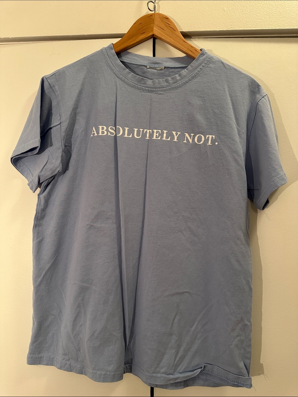 Light Blue Graphic Tee - "ABSOLUTELY NOT."